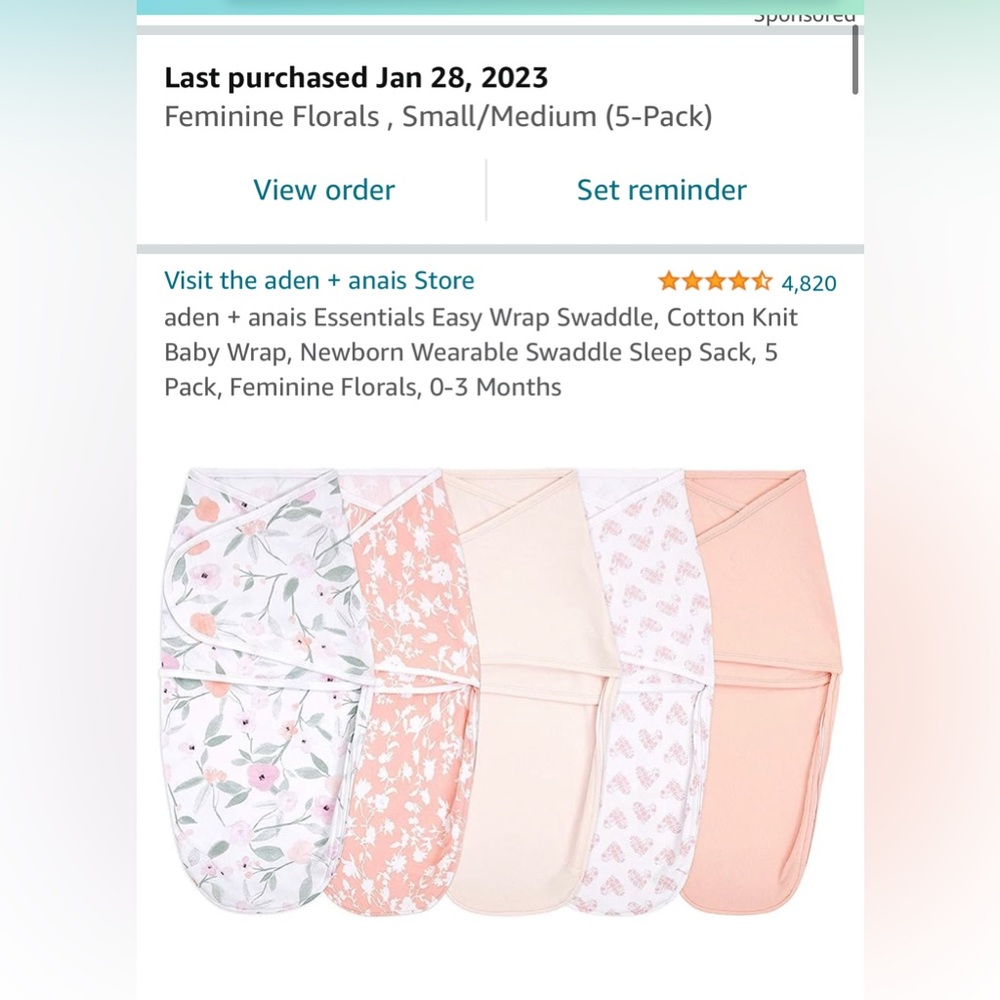 aden + anais Essentials Easy Wrap Swaddle, Cotton Knit Baby Wrap 0-3 & clothes